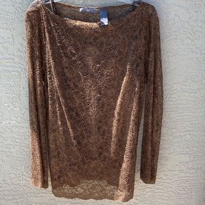 ❤️LIZ CLAIBORNE COLLECTION LACE TOP WITH CAMISOLE ATTACHED. SIZE LARGE